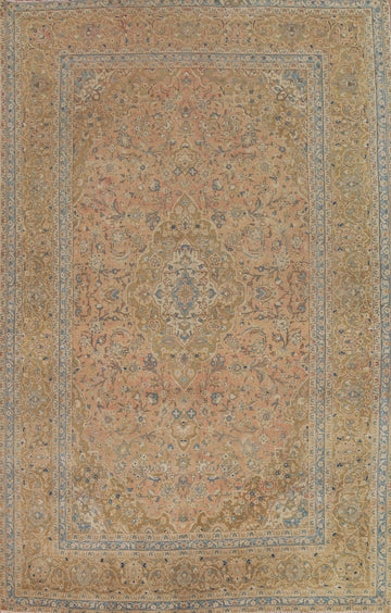 Distressed Wool Kashan Persian Area Rug 8x12