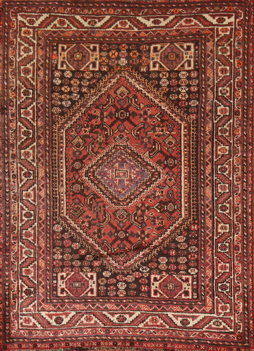Geometric Shiraz Persian Area Rug 4x5