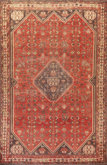 Vegetable Dye Wool Shiraz Persian Area Rug 6x10