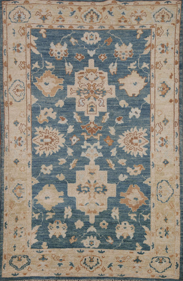 Vegetable Dye Oushak Turkish Area Rug 4x6