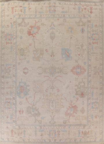 Muted Oushak Vegetable Dye Large Rug 12x15