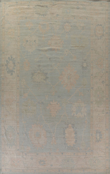 Vegetable Dye Oushak Turkish Large Area Rug 10x14