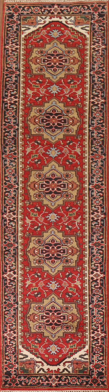 Handmade Heriz Serapi Oriental Runner Rug 3x12