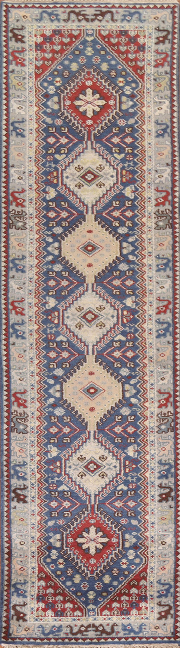 Blue Heriz Serapi Wool Runner Rug 3x12