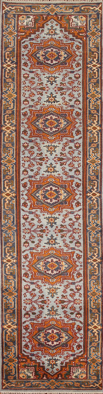 Geometric Heriz Serapi Wool Runner Rug 3x12