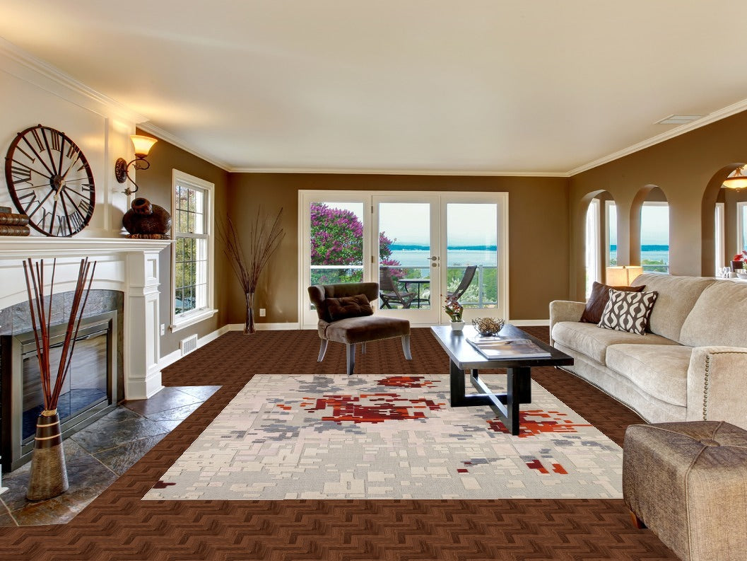 Abstract Oriental Area Rug 8x10