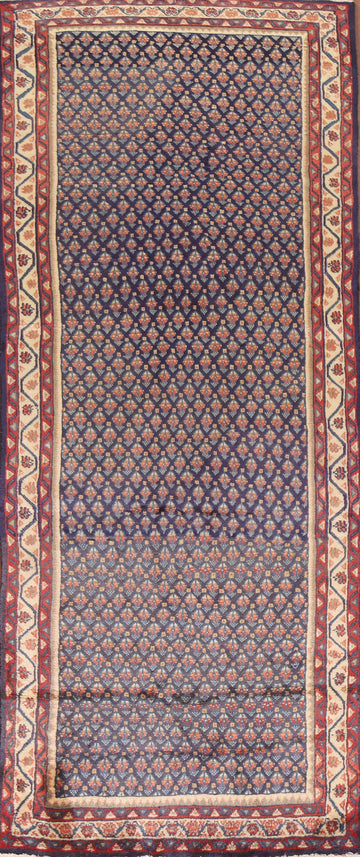 Navy Blue Botemir Persian Runner Rug 4x10