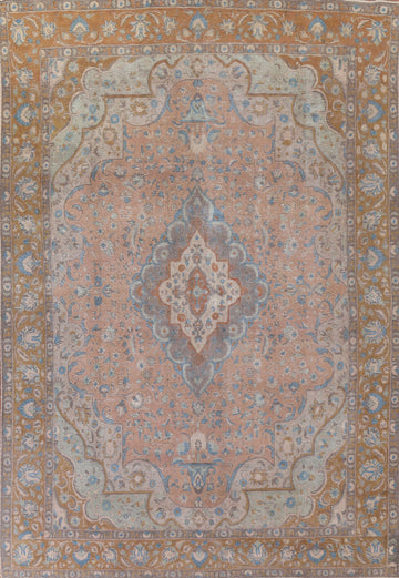 Distressed Wool Tabriz Persian Area Rug 9x12