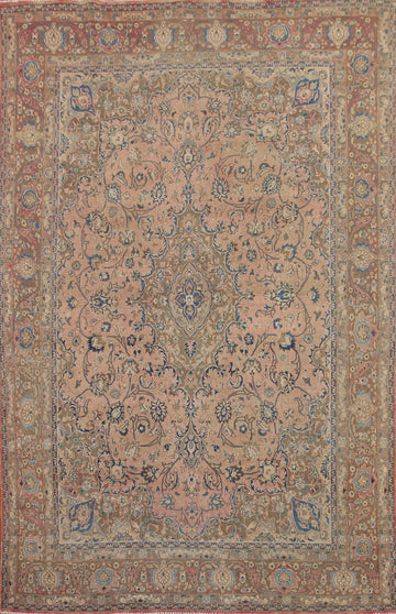 Vintage Wool Mashad Persian Area Rug 10x13