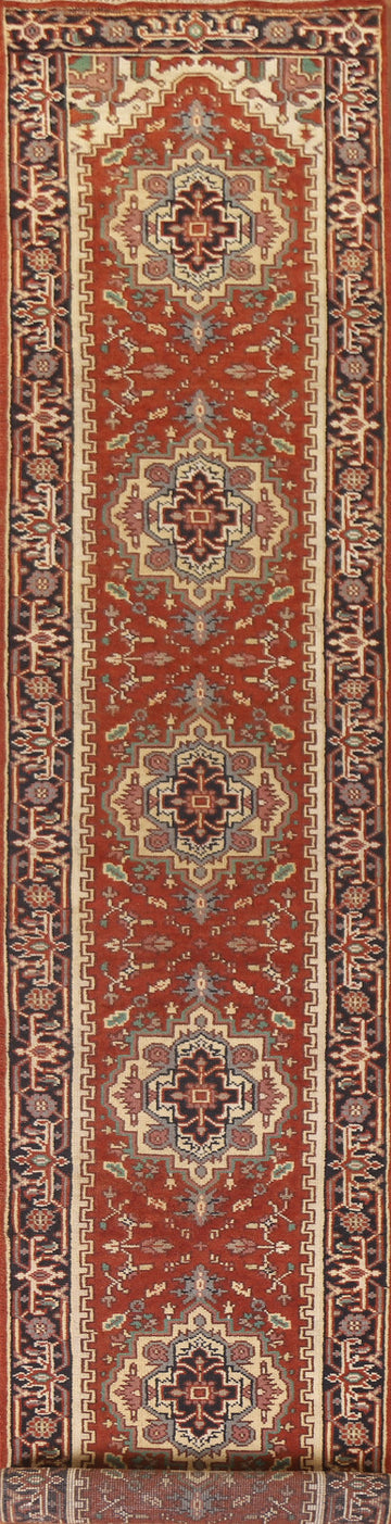 Geometric Heriz Serapi Oriental Runner Rug 3x16