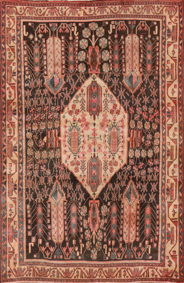 Geometric Wool Sirjan Persian Area Rug 6x8