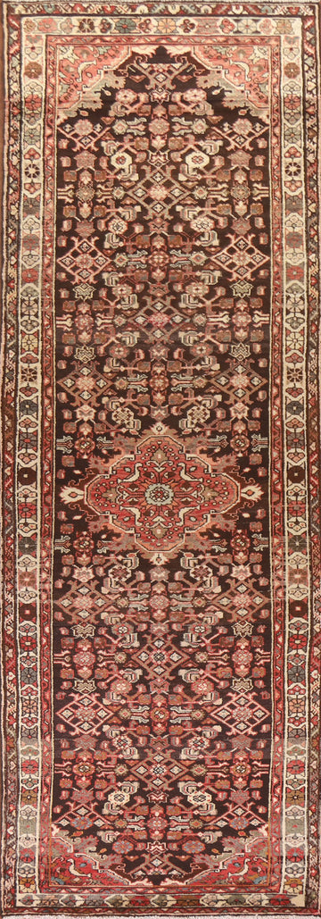 Vintage Wool Hamedan Persian Runner Rug 3x11