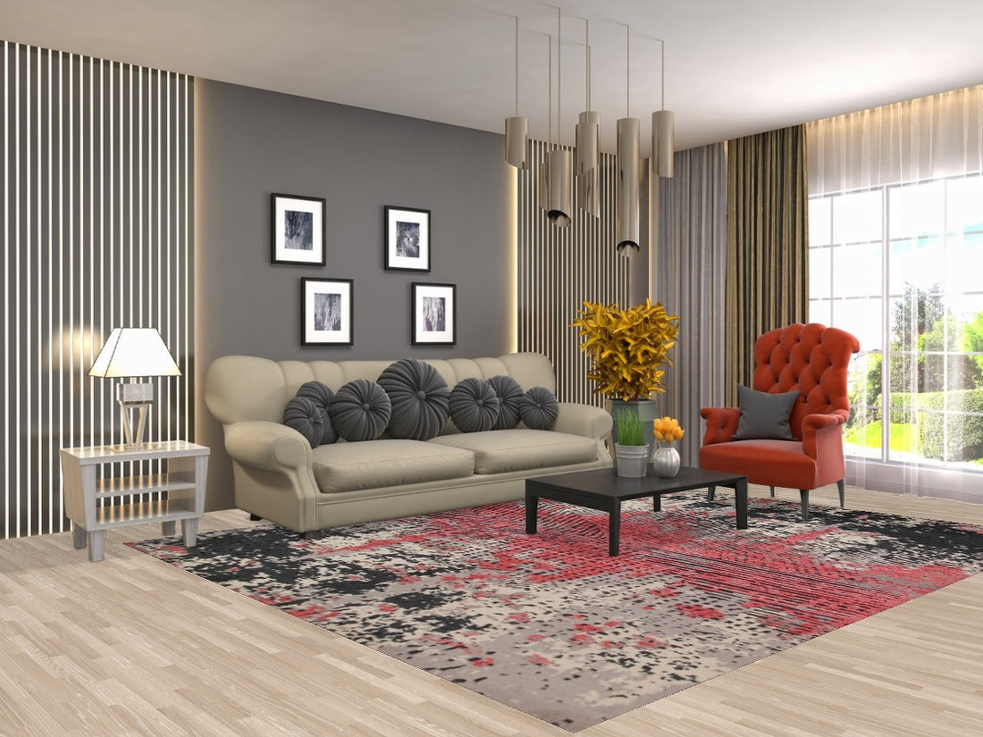 Handmade Wool Abstract Area Rug 8x10