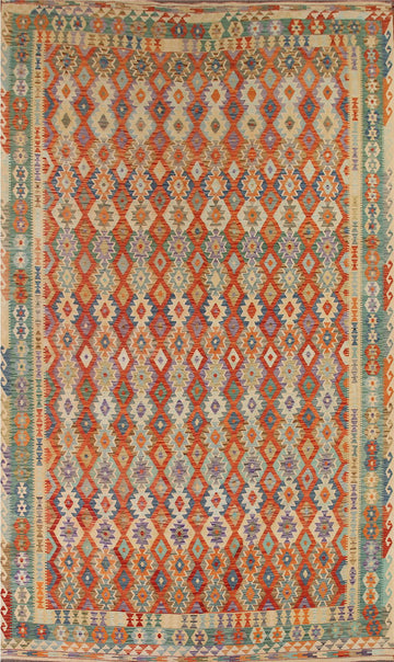 Reversible Wool Kilim Large Oriental Rug 10x16