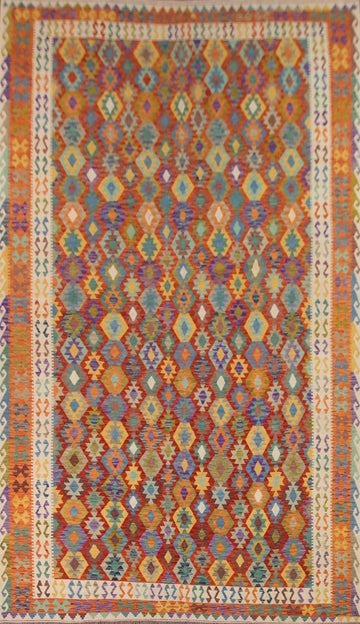 Geometric Kilim Wool Large Rug 10x16