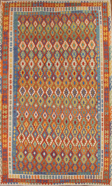 Reversible Wool Kilim Large Rug 10x16