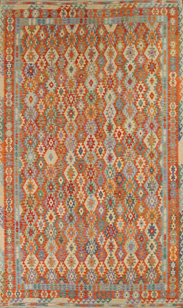 Reversible Wool Kilim All-Over Large Rug 10x16
