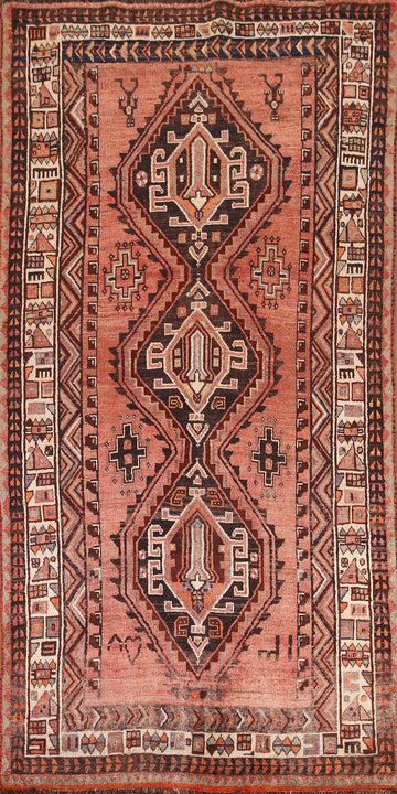 Geometric Wool Shiraz Persian Area Rug 4x8