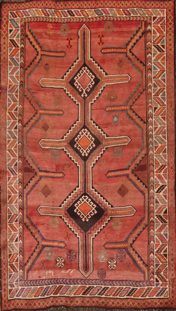 Geometric Red Lori Persian Area Rug 5x9
