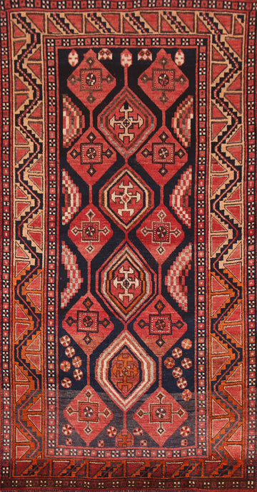 Navy Blue & Red Lori Persian Area Rug 4x8