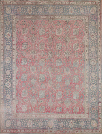 All-Over Pink Tabriz Persian Area Rug 10x11