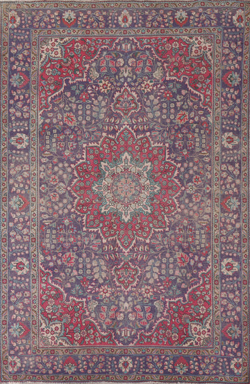 Navy Blue Tabriz Persian Area Rug 7x10