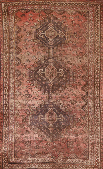 Antique Vegetable Dye Qashqai Persian Area Rug 5x8