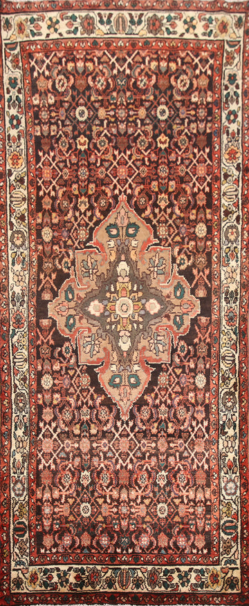 Geometric Hamedan Persian Runner Rug 4x10