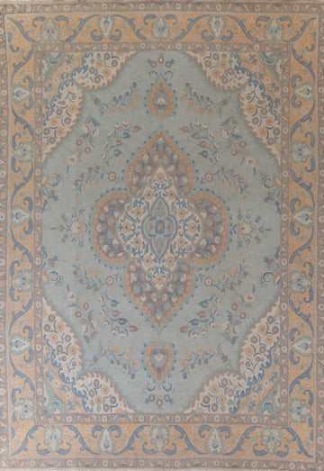 Distressed Wool Tabriz Persian Area Rug 10x13