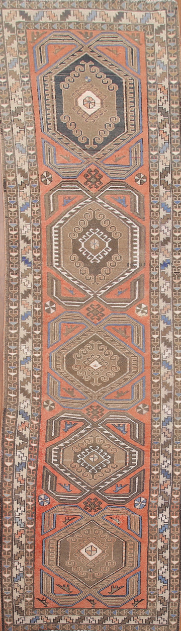 Geometric Hamedan Persian Runner Rug 3x13