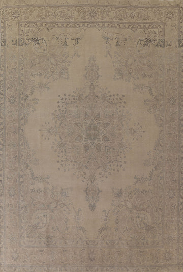 Distressed Wool Tabriz Persian Area Rug 10x13
