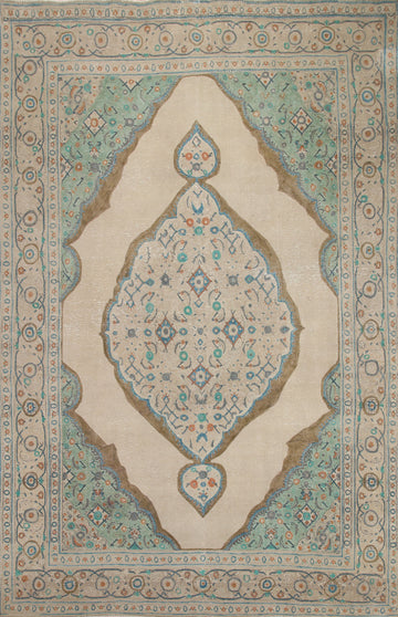 Distressed Wool Tabriz Persian Area Rug 8x11