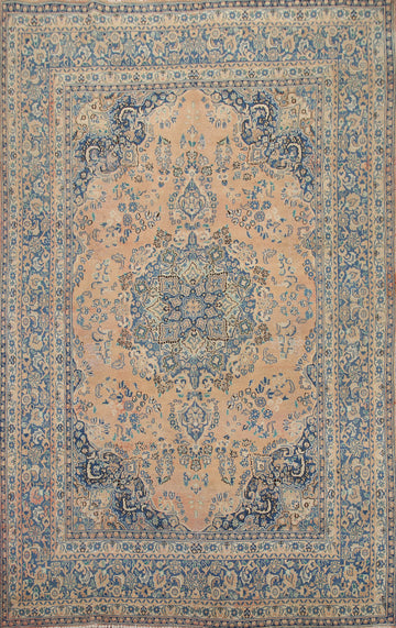 Handmade Floral Mashad Persian Area Rug 8x11