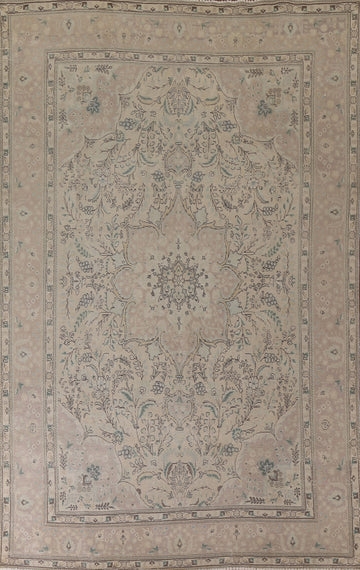 Distressed Floral Tabriz Persian Area Rug 10x13