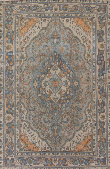 Handmade Wool Tabriz Persian Area Rug 7x9