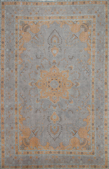 Distressed Over-Dyed Tabriz Persian Area Rug 8x11