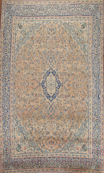 Floral Wool Kashan Persian Area Rug 9x13