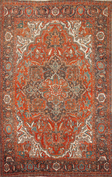 Vegetable Dye Wool Heriz Persian Area Rug 8x11