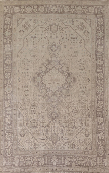 Geometric Wool Tabriz Persian Area Rug 6x9