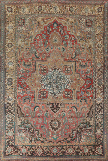 Distressed Wool Heriz Serapi Persian Area Rug 8x11