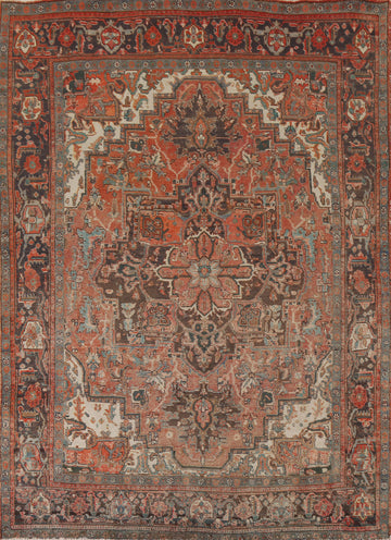 Vegetable Dye Wool Heriz Persian Area Rug 7x9