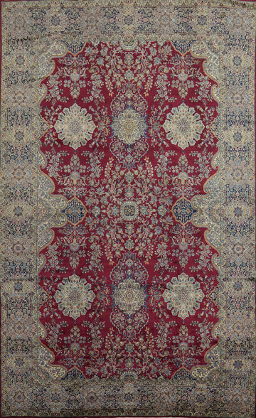 Vegetable Dye Antique Kerman Persian Rug 13x19