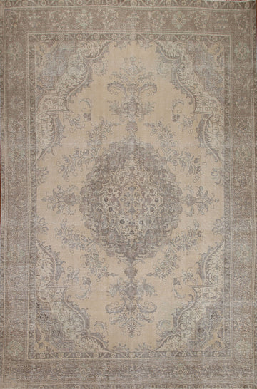Distressed Wool Tabriz Persian Area Rug 10x13
