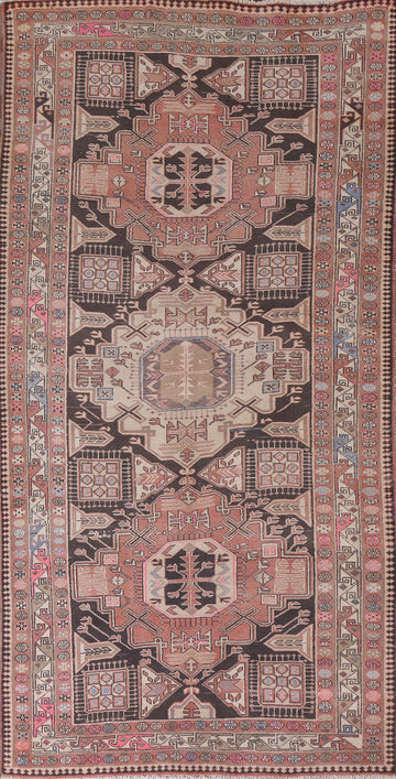 Geometric Wool Meshkin Persian Area Rug 5x9