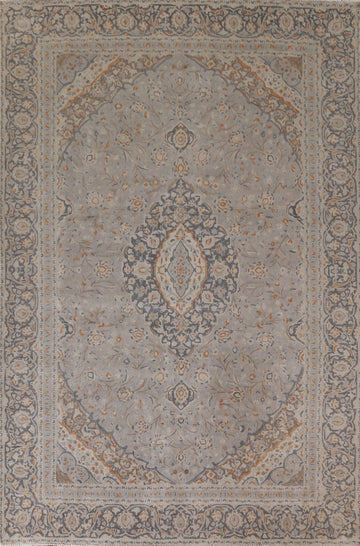 Over-Dyed Gray Tabriz Persian Area Rug 9x12