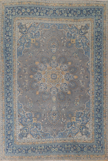 Gray Over-Dyed Mashad Persian Area Rug 10x13