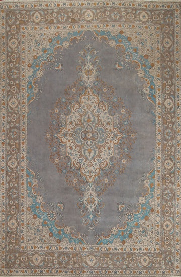 Gray Distressed Tabriz Persian Area Rug 10x13