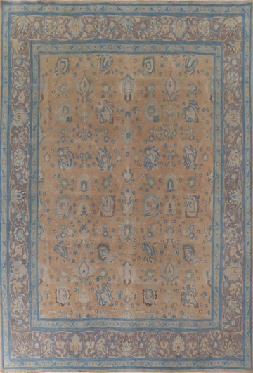 All-Over Distressed Tabriz Persian Area Rug 10x13