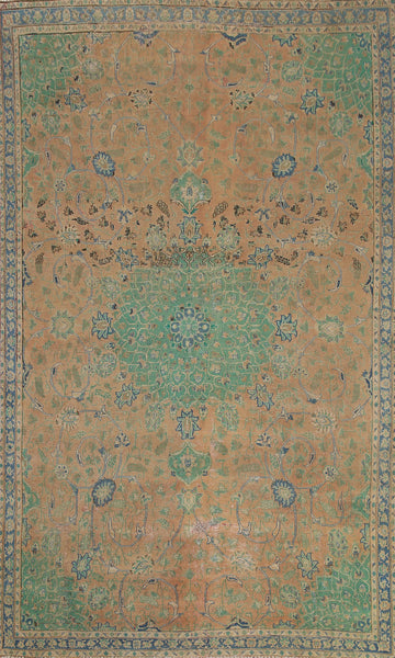 Handmade Floral Mashad Persian Area Rug 7x11