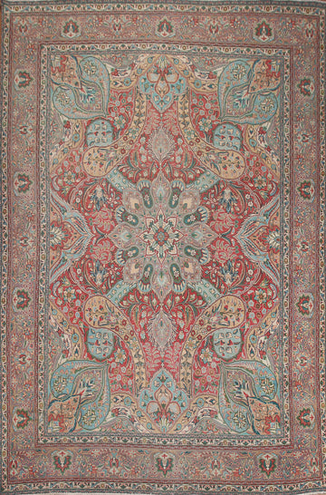 Vintage Floral Tabriz Persian Area Rug 10x13